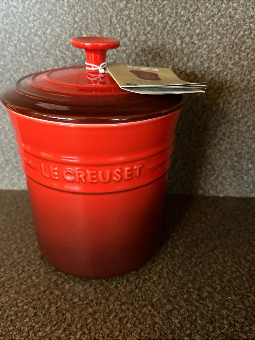 Le Creuset Red Cerise Enamel Stoneware Canister with Lid